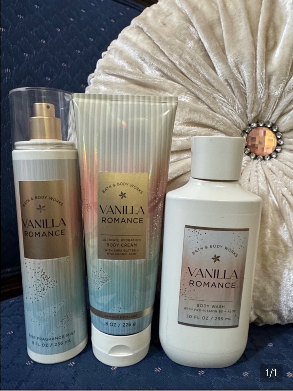 Bath & Body Works Vanilla Romance Body Mist, Cream & Wash - Soft Pastel